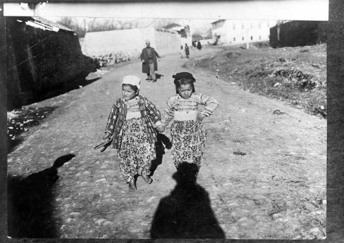 Albanian kids in the streets of Shkoder, Albania. 1916