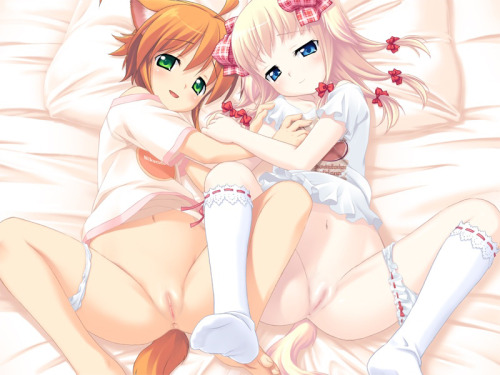 MikanThe visual novel Wanko to Kurasou is set in a world where petgirls exist, and have recently fallout out of popularity. The protagonist finds an abandoned dog girl (Mikan) and takes her in, temporarily or so he thinks. In Wanko to Kurasou you learn