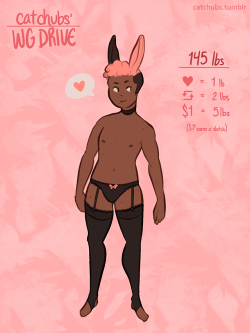 catchubs: Hey guys!!! It’s time for the Weight Gain Drive! Here’s our cute little bunny boy, Bonnie, ready to get nice and plump.❤️ 1 Like = 1lb | 1 Reblog = 2lbs | ũ = 5lbs(ů earns a sketch)Also all existing patrons will be automatically counted