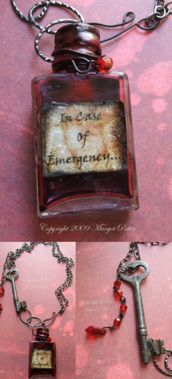 DIY Vampire Emergency Necklace Updated 2019This looks really complicated but you can customize it to