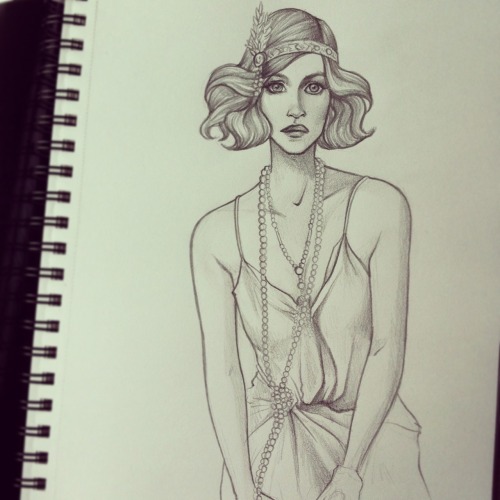 tallytodd:  Fell in love with The Great Gatsby Tiffany & Co ad in vogue and just had to draw it.