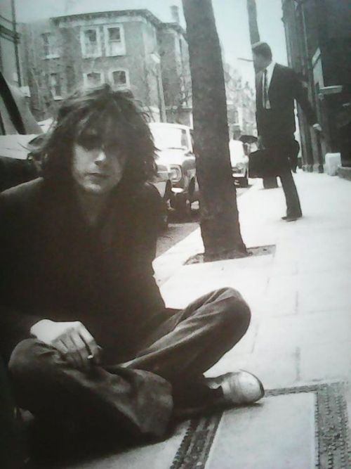 Syd Barrett outside Wetherby Mansions in Earls Court, 1969 by Mick Rock
