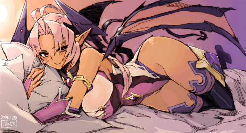 midnightecchi:  some monstergirls for anon. RAWR!!!!!!!!!!!!!!!!!!!!!  ~~Wolfie