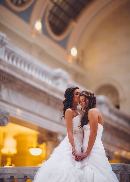 singingwithcagedbirds:Our friends KariAnne and Hilary just got married.