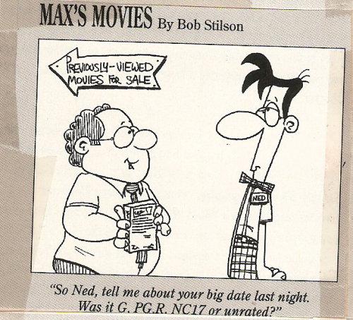  “Max’s Movies” by Bob Stilson was a comic that appeared in one of the video store magaz