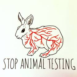 vegan-art:  &ldquo;Stop Animal Testing&rdquo;  |  Alberto Lancha