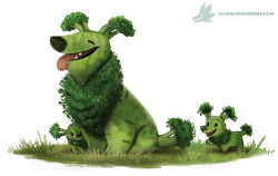 cryptid-creations:  Daily Paint #1234. Broccollie