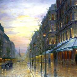 namk1:  Once upon a time in Paris…….by Thomas Kinkade