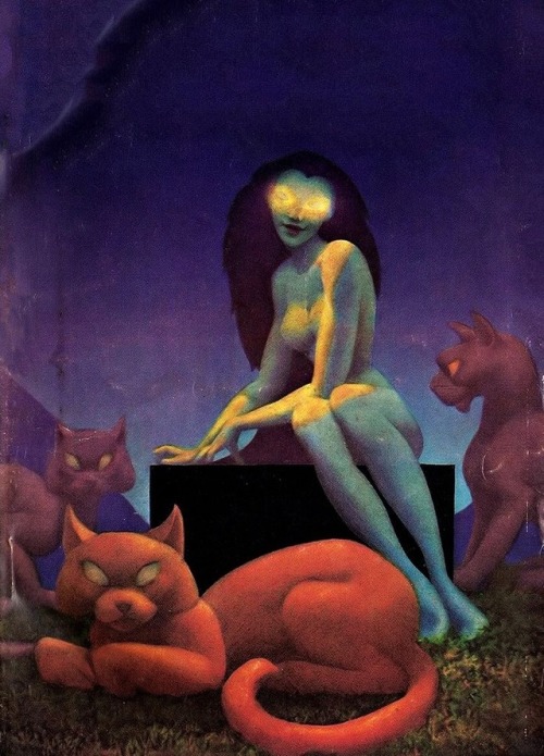 talesfromweirdland:  The Black Stranger (1953). Cover art by Hannes Bok for Fantasy magazine #1.