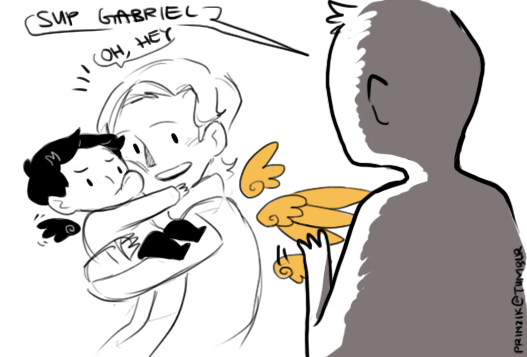 prinzik:  Headcanon that Cas was only affectionate with Gabriel (X) 
