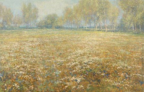 Flowering meadow     -    Egbert Rubertus Derk Schaap, 1912Dutch,  1862-1939Oil on canvas,  58.5 x 9