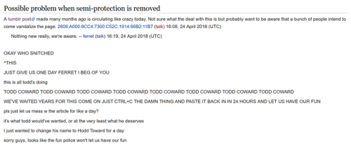 uesp:Did You Know: Todd Howard’s Wikipedia page was permanently protected today?