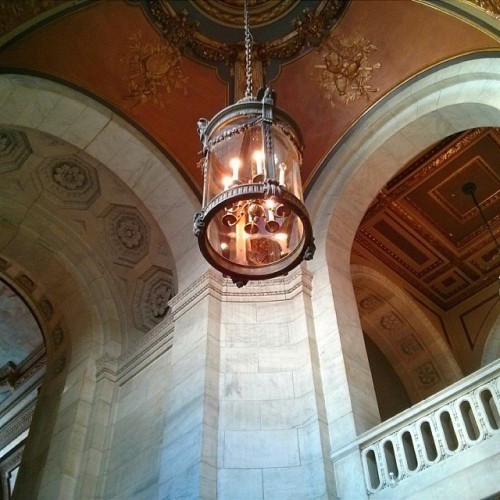 Chandelier, upper staircase, New York Public Library (at New York Public Library)