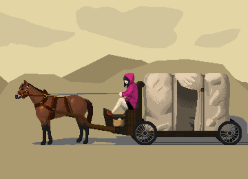 A carriage and a girl馬車と少女