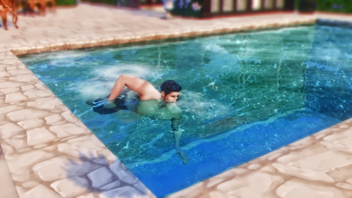 sim-nanigans:A cool dip in the pool was exactly what Liam needed to clear his head. He wondered if h