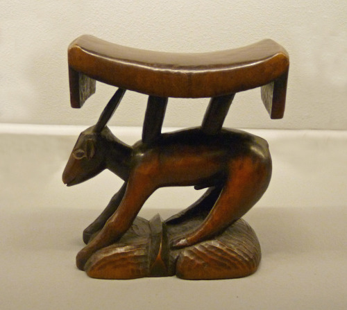 Carved zoomorphic headrest of the Tsonga people, South Africa or Mozambique.  Artist unknown; 19th c