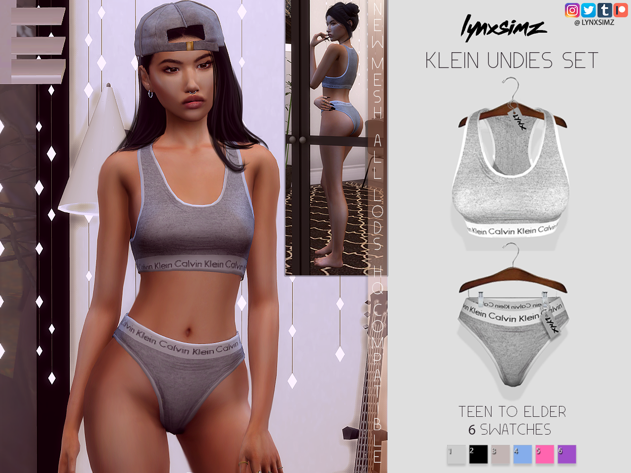 WELCOME TO LYNXSIMZ TUMBLR PAGE  KLEIN UNDERWEAR SET Download Top @  Simsdom