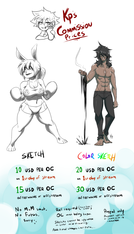 PEOPLE KEPT ASKING. HERE YOU GO! MY COMMISSION PRICES!!