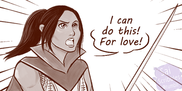 saiscribbles:    I played the culmination of Josie’s romance on my mage Quiz recently.