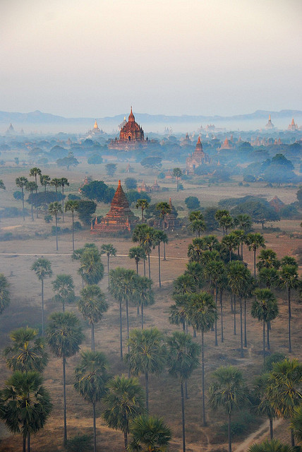 Bagan Temples in the morning mist, Myanmar (by FO Travel).