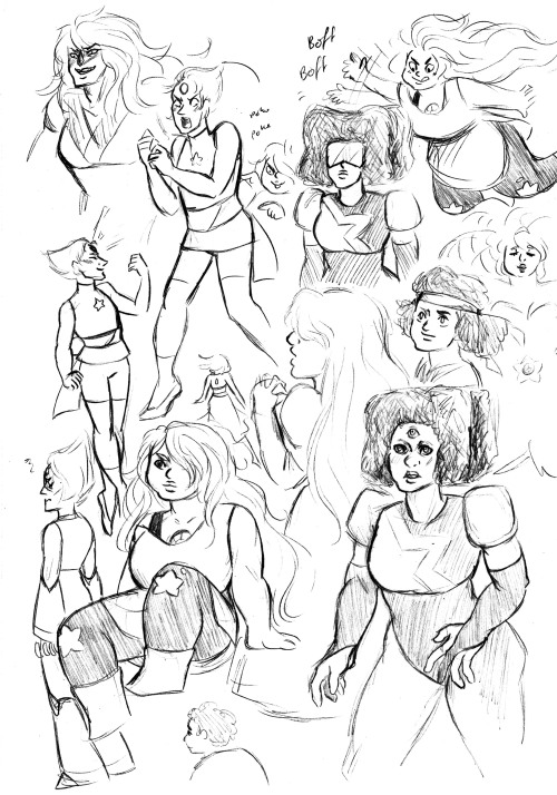 asparklethatisblue:  giant gem sketch dump 