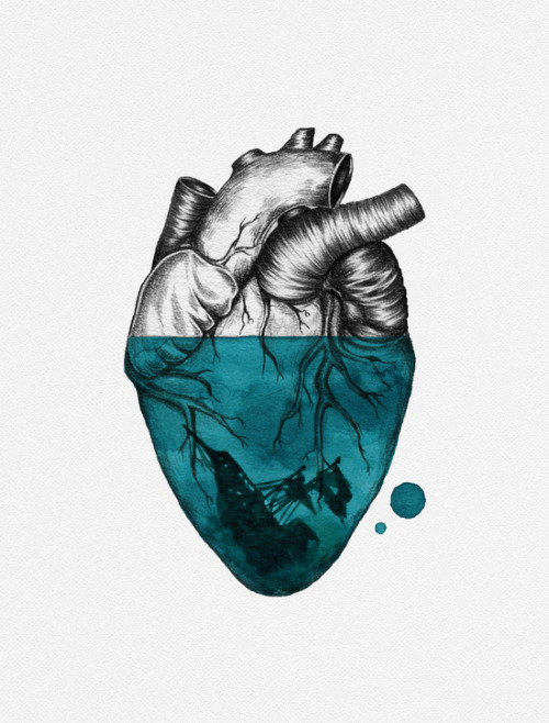 chrisbmarquez:  Heart Artprint of the Day - Sunken Heart by Luis Patino - Get it 