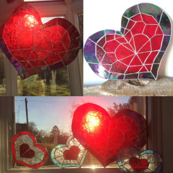 retrogamingblog:  Zelda Stained Glass Heart Containers made by Cookiecraftsgb