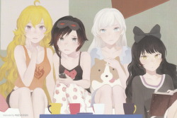 justintaco:  Team RWBY illustration  from the Official Japanese RWBY Fanbook by artist Matayoshi 