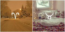 itsabigworldtoalittlegirl:  lilastrobabe:  Winter aesthetics for the signs.   I literally love this