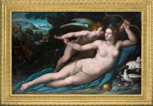 greekromangods:Venus and CupidAfter 1570Alessandro Allori (1535–1607)Oil on wood** My Other Bl