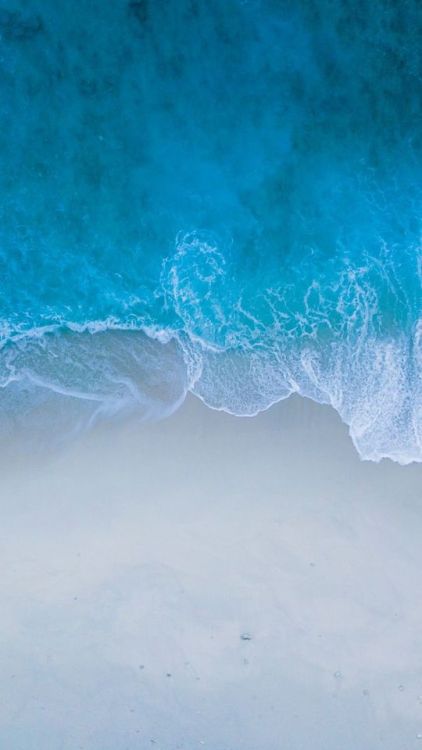 Beach, sea shore, blue water, sea waves, aerial view, 720x1280 wallpaper @wallpapersmug : if