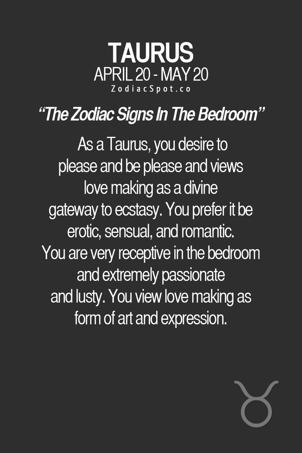 zodiacspot:  How would your sign be in the bedroom?  just proved this right fifteen