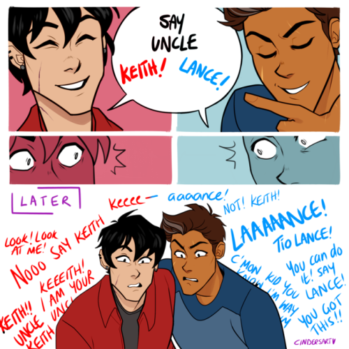 cindersart:shiro/allura: procreatekeith/lance: I Will Be The Best Uncle