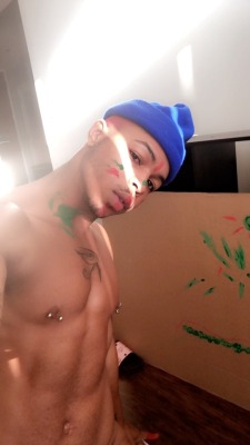 codenameswagg:  It’s 8am and I’m up painting naked in my living room lol