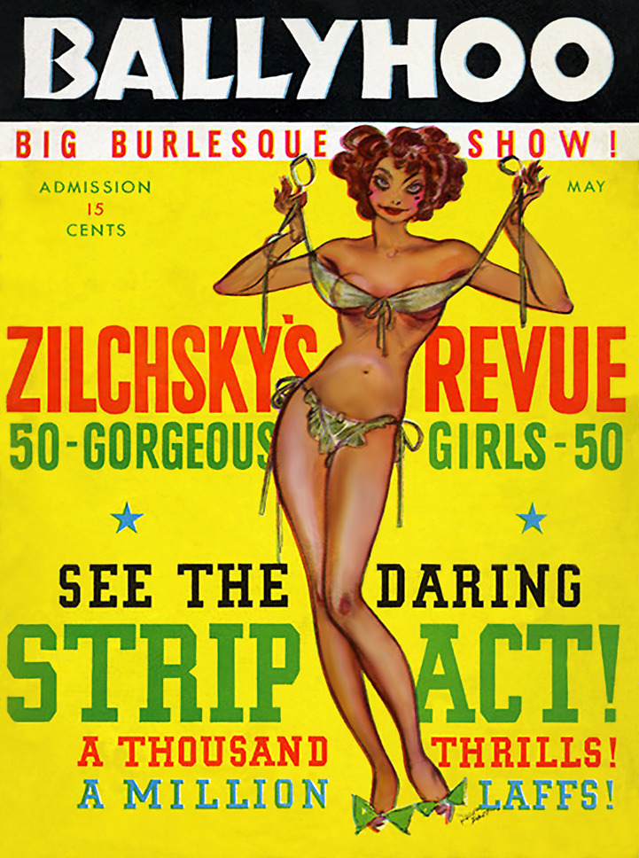 burleskateer: ‘BALLYHOO’ magazine        (May 1935) Pinup Cover Art by