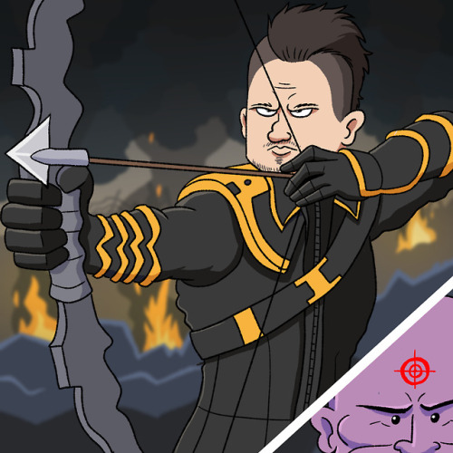 thanos preparing for endgame episode 3: hawkeye  They guy who fights with arrows suddenly has a moha