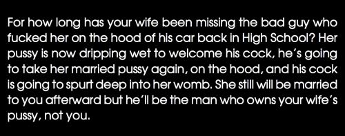 For How Long Has Your Wife Been Missing The Bad Guy Who Fucked Her On The Hood Of His Car Back In High