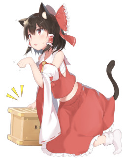 hakurei reimu (touhou) drawn by emushake