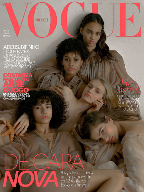 fernanda, samile, ellen, mia, and linda for vogue brazil mar. 2018