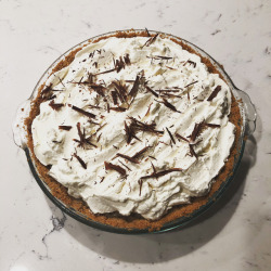 Happy Pi Day! This Year I Made A Banana Cream Pie With Layers Of Peanut Butter And
