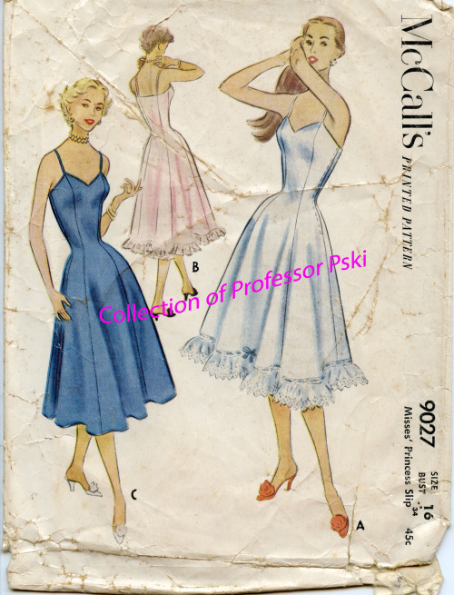 1952, When A Slip Was Almost a Dress: McCalls 9027More than once I’ve been asked, how did they keep 