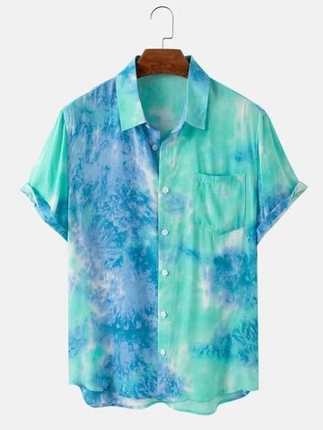 colorfultimetravelbeard: Designer Gradient Tie Dye Printed Casual Short Sleeve Shirts Get  HERE