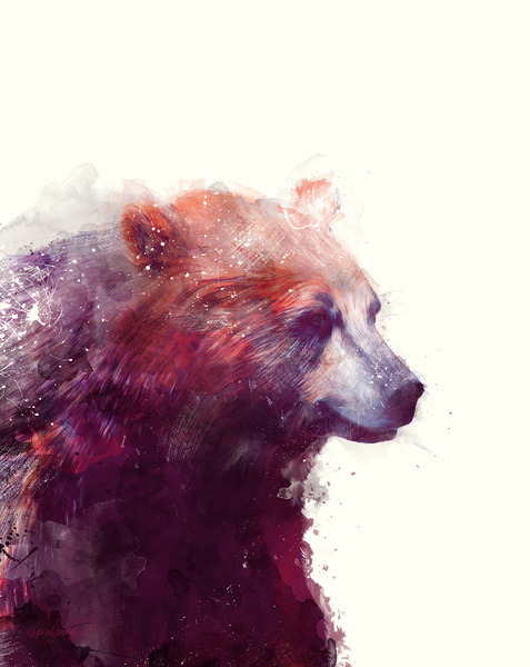 bestof-society6:ART PRINTS BY AMY HAMILTONWolf // PersevereFoxMooseLion // Majesty Red