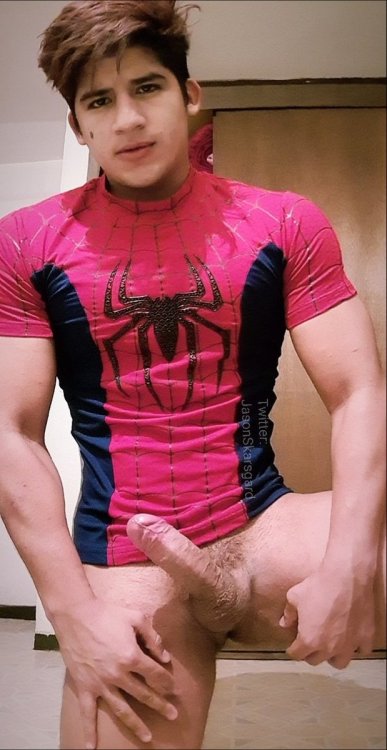 minaturegolftheory:  Ulises Alva de Ciudad de Mexico is clearly a Lucha Libre enthusiast as he chooses Spiderman and Deadpool masks to wear while posing, wrestling naked and fucking with his partner.  He is also versatile.