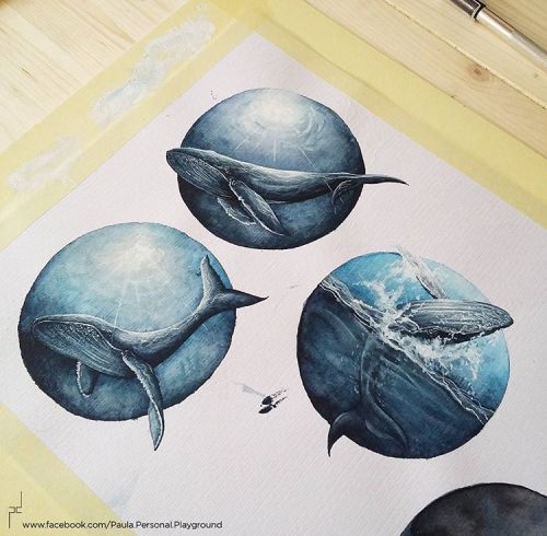 3 of 3#wip #whales #series #watercolorart #watercolor #painting #series #sea #watercolorpainting #