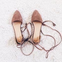 shopmorepayless: Tie Up Pointed Toe Flock