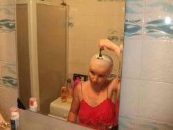 What a good wife she will make!! Bald girls rule!!! Hope tanya will shave her head smooth again soon