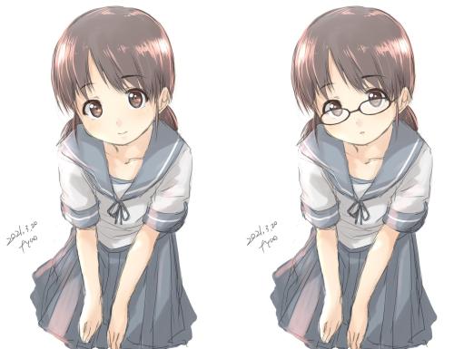 animefemme:Which one would you prefer? Shirayuki with glasses or without? [Kantai Collection]