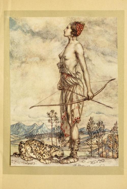 the-two-germanys: The huntress, Dian.ComusJohn Milton Illus. by Arthur Rackham New York: Doubleday, 