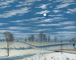  Henry Farrer Winter Scene in Moonlight 